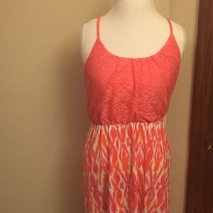 Coral and orange summer dress
